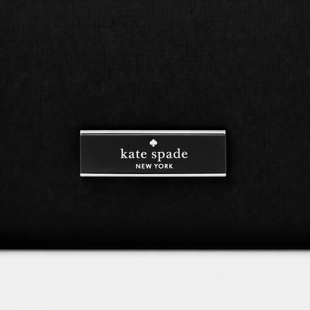 Kate Spade Black Nylon Cosmetic Bag Travel Makeup Pouch Organizer Designer Style